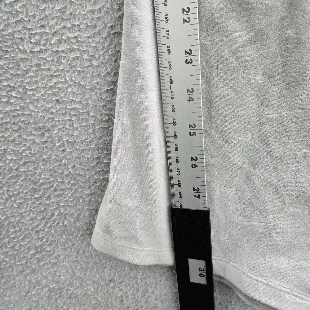 Nike Air Women Activewear Pants L Gray Sweats Velour Flared Swoosh Allover READ